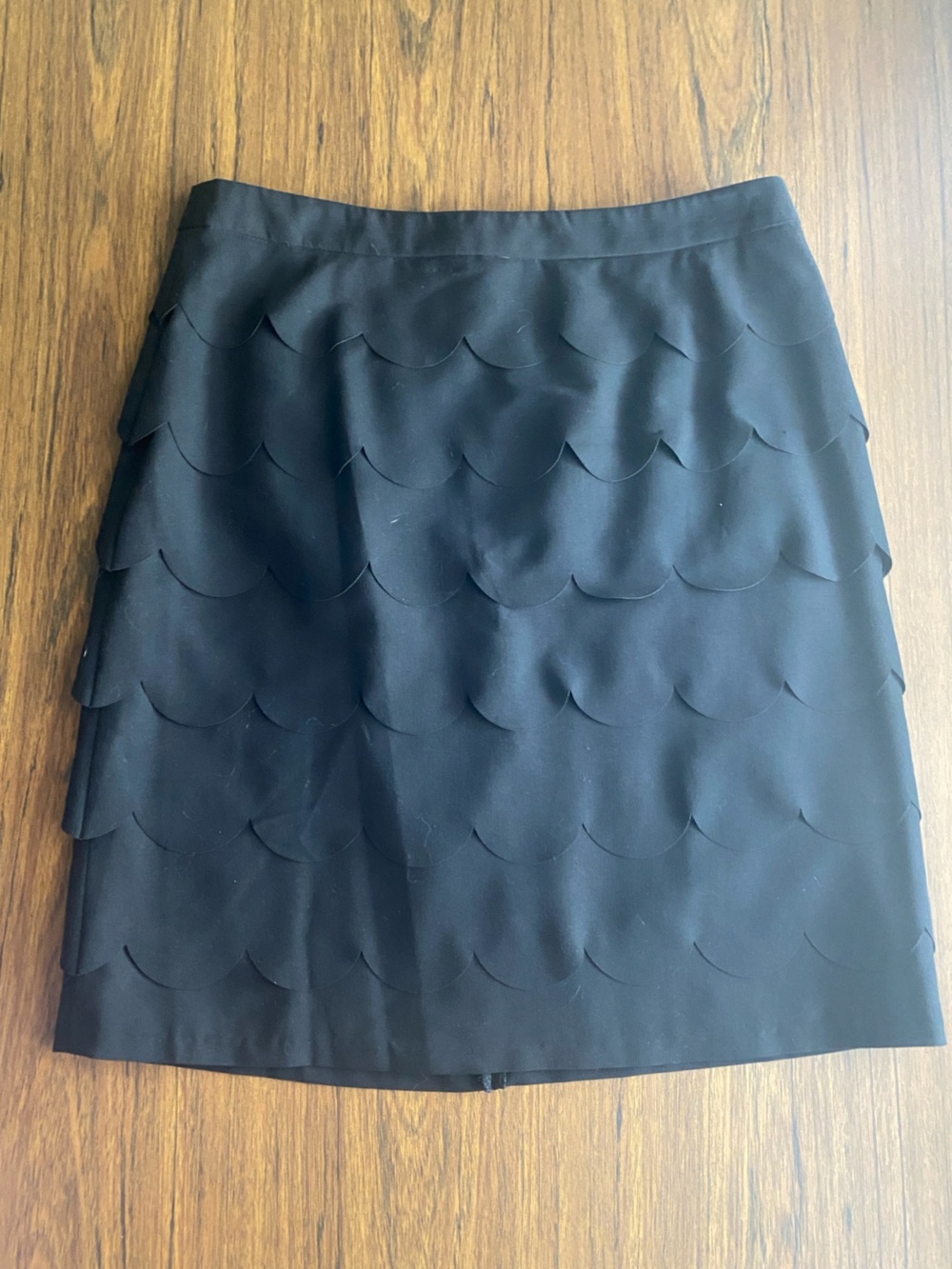 Zac & Rachel Black Scalloped Layered Mini Skirt